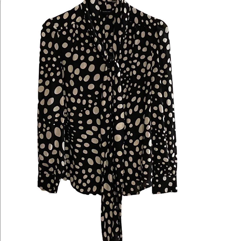 Black and white blouse!